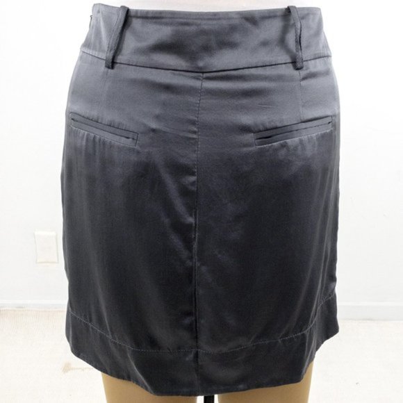 Banana Republic Silk Straight Mini Skirt Gray M/L - Picture 4 of 8